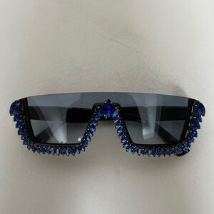 blue rhinestone sunglasses